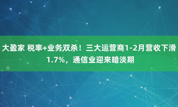 大盈家 税率+业务双杀！三大运营商1-2月营收下滑 1.7%，通信业迎来暗淡期
